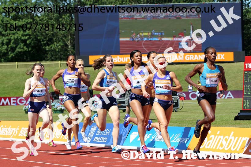 Womens 800 metres, IAAF Diamond League, Birmingham. Photo: David T. Hewitson/Sports for All Pics